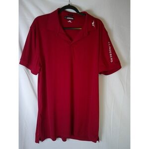 J Lindeberg Mens Tour Tech Red Short Sleeve Golf Polo Shirt Regular Fit XXL NWOT